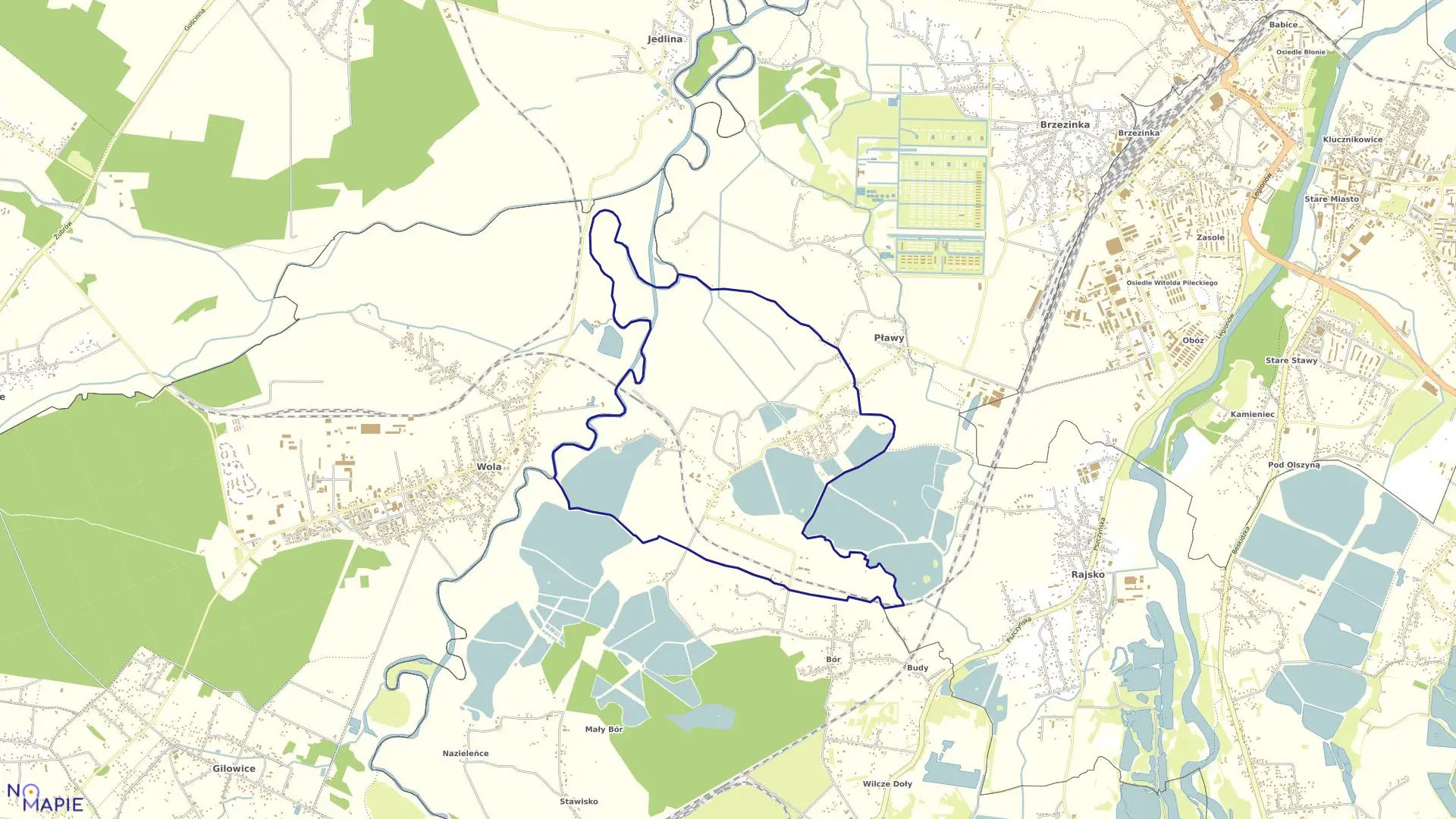 Mapa obrębu Harmęże w gminie Oświęcim